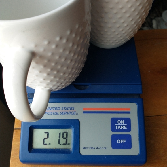 TRESHOLD Porcelain 2 Set Mugs Hubnail Pattern - Picture 7 of 9